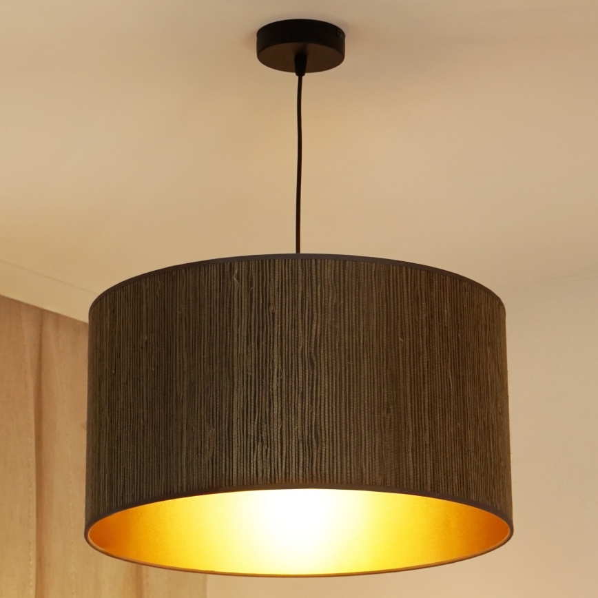 Brilagi - Suspension filaire BOSTON ROLLER 1xE27/15W/230V d. 45 cm paille marron/doré