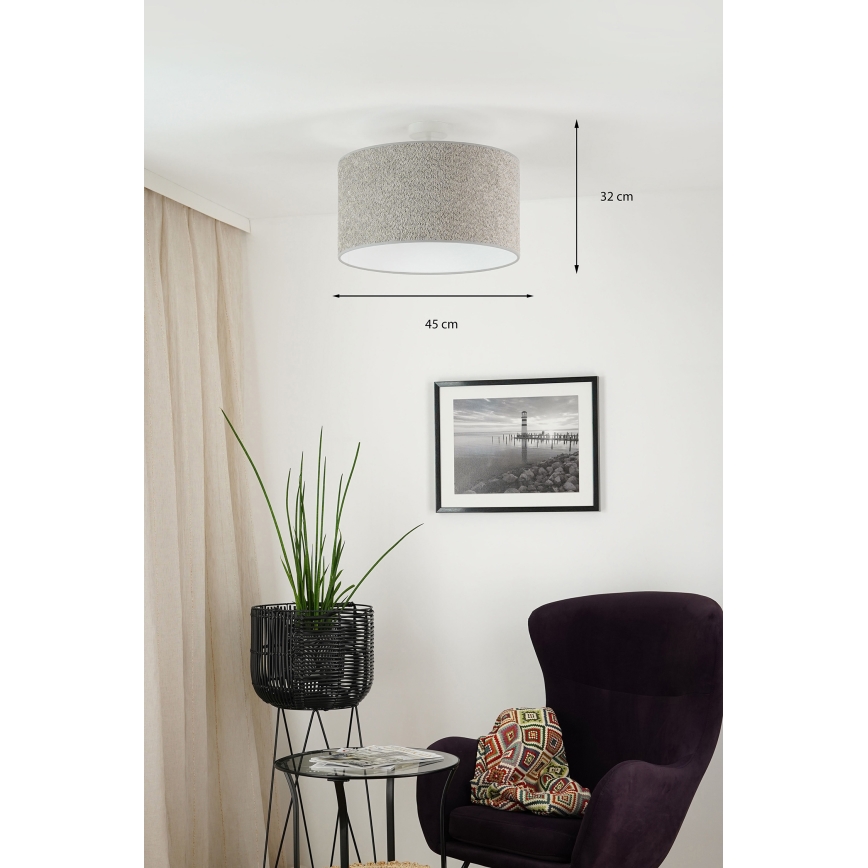 Brilagi - Suspension filaire BOUCLE ROLLER 1xE27/15W/230V d. 45 cm gris