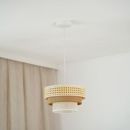 Brilagi - Suspension filaire CEDAR LUNETA 1xE27/15W/230V d. 25 cm beige/marron/crème