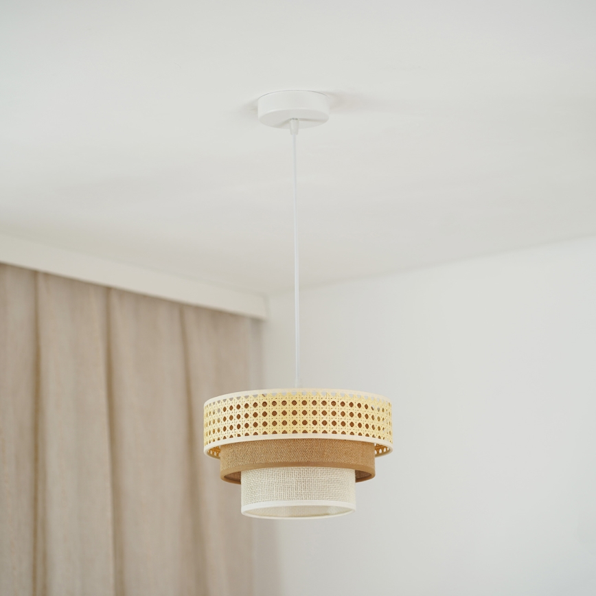 Brilagi - Suspension filaire CEDAR LUNETA 1xE27/15W/230V d. 25 cm beige/marron/crème