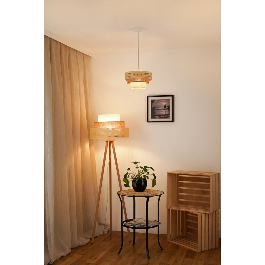 Brilagi - Suspension filaire CEDAR LUNETA 1xE27/15W/230V d. 25 cm beige/marron/crème