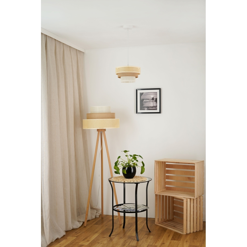 Brilagi - Suspension filaire CEDAR LUNETA 1xE27/15W/230V d. 25 cm beige/marron/crème
