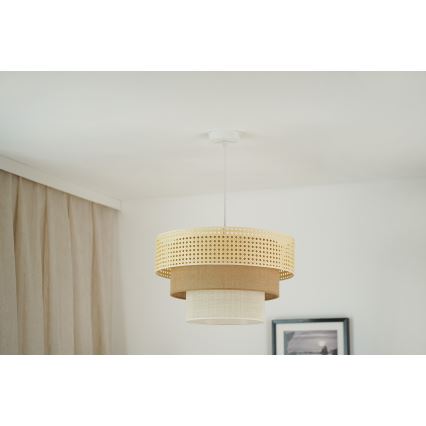 Brilagi - Suspension filaire CEDAR LUNETA 1xE27/15W/230V d. 45 cm beige/marron/crème