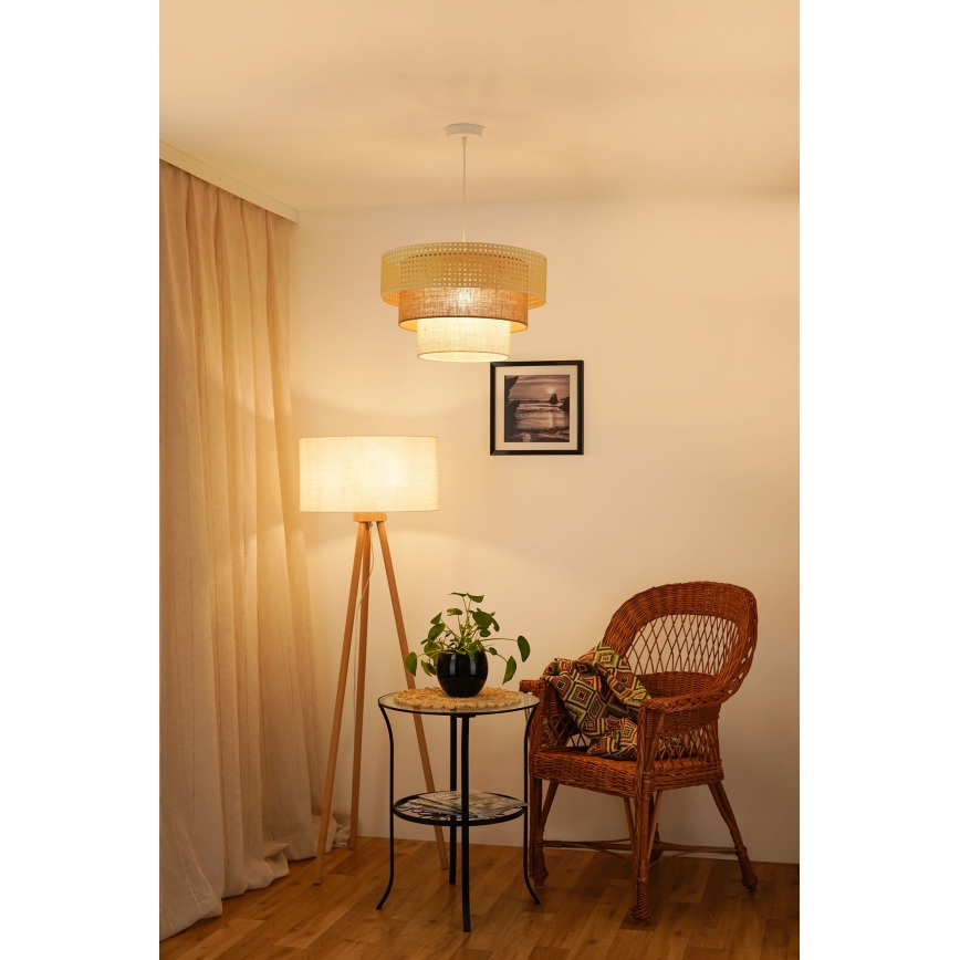 Brilagi - Suspension filaire CEDAR LUNETA 1xE27/15W/230V d. 45 cm beige/marron/crème