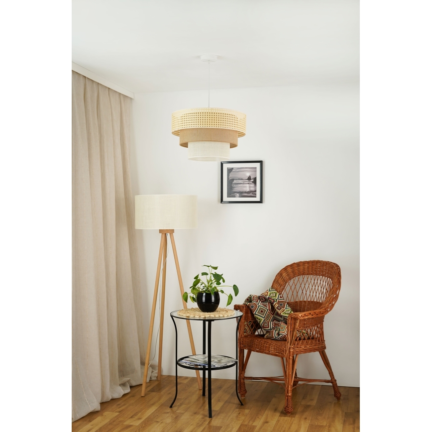 Brilagi - Suspension filaire CEDAR LUNETA 1xE27/15W/230V d. 45 cm beige/marron/crème
