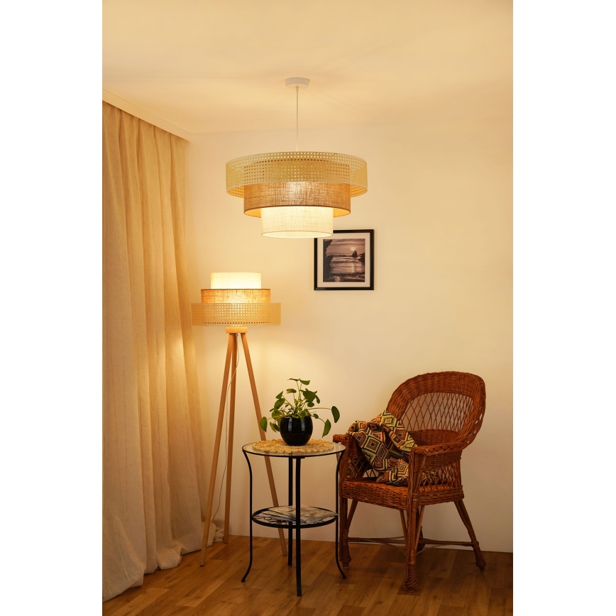 Brilagi - Suspension filaire CEDAR LUNETA 1xE27/15W/230V d. 60 cm beige/marron/crème