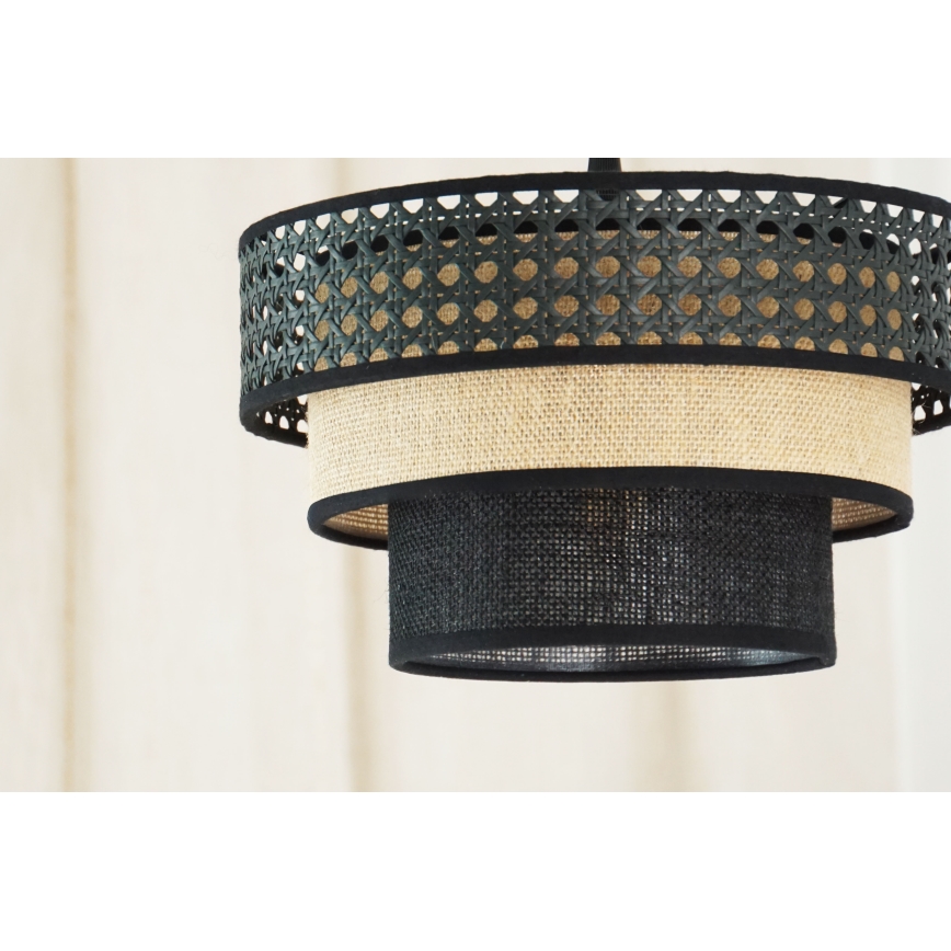 Brilagi - Suspension filaire DAKOTA LUNETA 1xE27/15W/230V d. 25 cm noir/beige