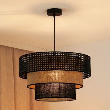 Brilagi - Suspension filaire DAKOTA LUNETA 1xE27/15W/230V d. 45 cm noir/beige