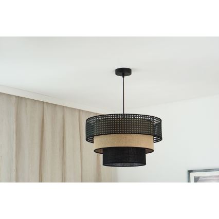 Brilagi - Suspension filaire DAKOTA LUNETA 1xE27/15W/230V d. 45 cm noir/beige