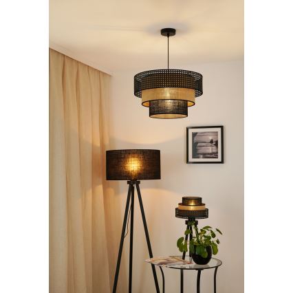 Brilagi - Suspension filaire DAKOTA LUNETA 1xE27/15W/230V d. 45 cm noir/beige