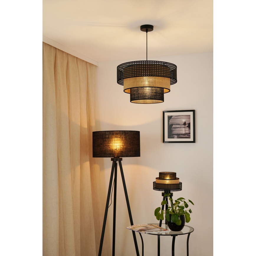 Brilagi - Suspension filaire DAKOTA LUNETA 1xE27/15W/230V d. 45 cm noir/beige