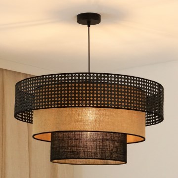 Brilagi - Suspension filaire DAKOTA LUNETA 1xE27/15W/230V d. 60 cm noir/beige