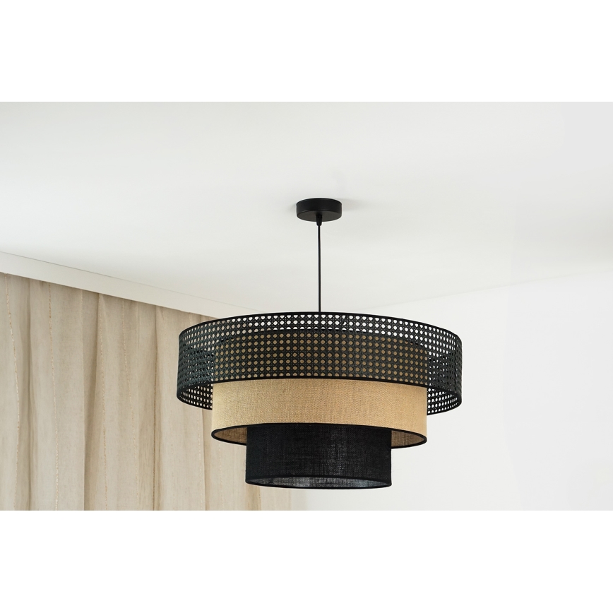 Brilagi - Suspension filaire DAKOTA LUNETA 1xE27/15W/230V d. 60 cm noir/beige