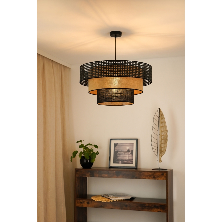 Brilagi - Suspension filaire DAKOTA LUNETA 1xE27/15W/230V d. 60 cm noir/beige