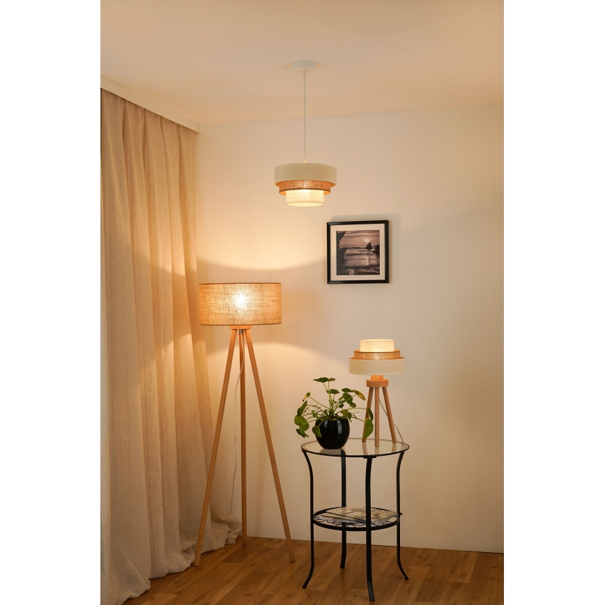 Brilagi - Suspension filaire DENVER LUNETA 1xE27/15W/230V d. 25 cm beige/marron/crème