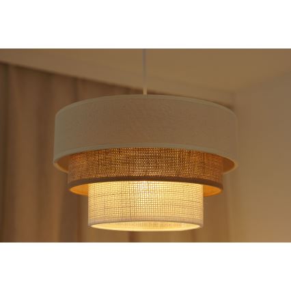 Brilagi - Suspension filaire DENVER LUNETA 1xE27/15W/230V d. 25 cm beige/marron/crème