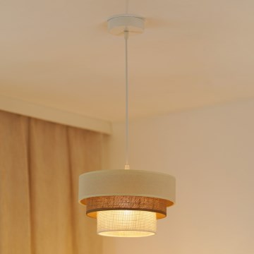 Brilagi - Suspension filaire DENVER LUNETA 1xE27/15W/230V d. 25 cm beige/marron/crème