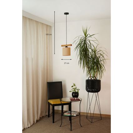 Brilagi - Suspension filaire FOREST 1xE27/15W/230V pin/marron/noir