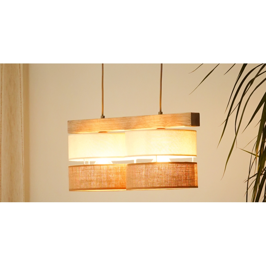 Brilagi - Suspension filaire FOREST 2xE27/15W/230V pin/beige/crème