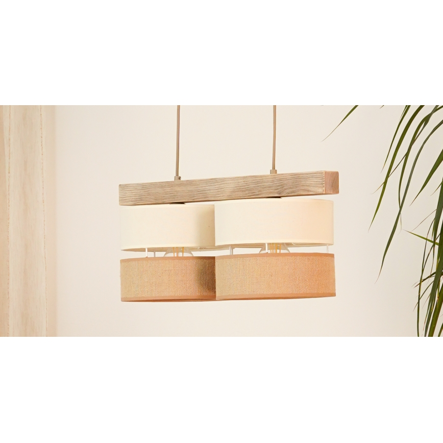 Brilagi - Suspension filaire FOREST 2xE27/15W/230V pin/beige/crème
