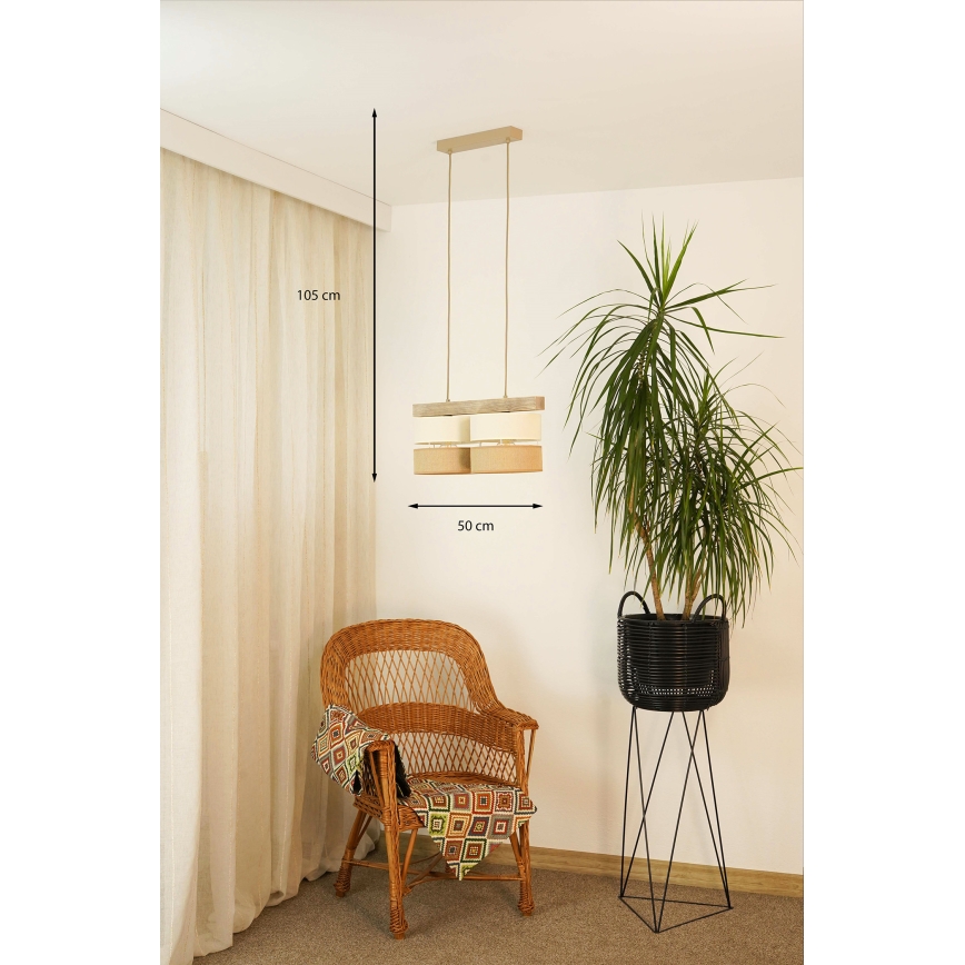 Brilagi - Suspension filaire FOREST 2xE27/15W/230V pin/beige/crème