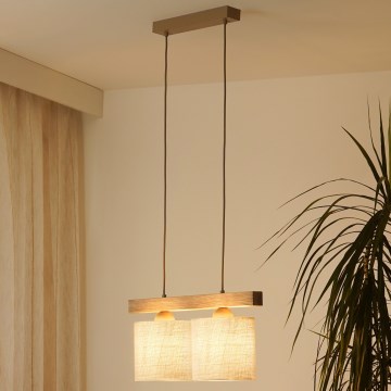Brilagi - Suspension filaire FOREST 2xE27/15W/230V pin/marron/crème