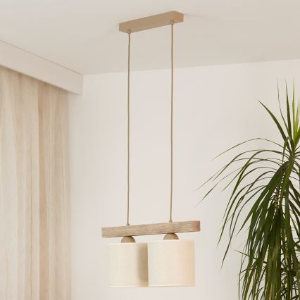 Brilagi - Suspension filaire FOREST 2xE27/15W/230V pin/marron/crème