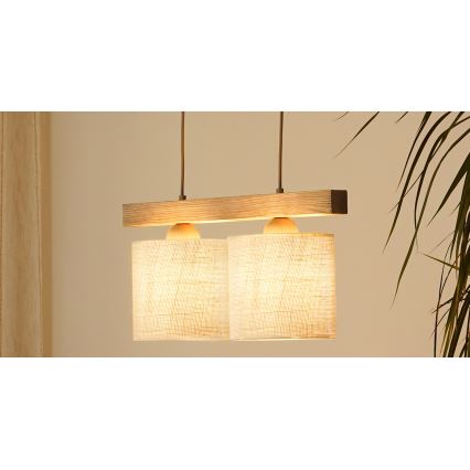 Brilagi - Suspension filaire FOREST 2xE27/15W/230V pin/marron/crème