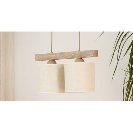 Brilagi - Suspension filaire FOREST 2xE27/15W/230V pin/marron/crème