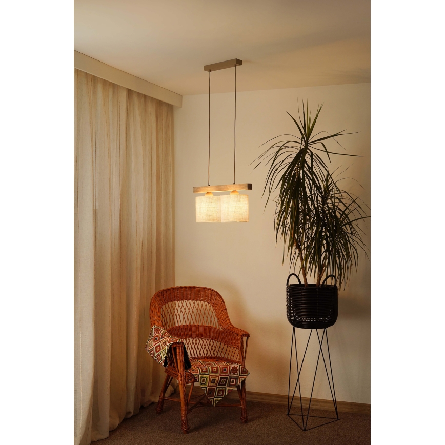 Brilagi - Suspension filaire FOREST 2xE27/15W/230V pin/marron/crème