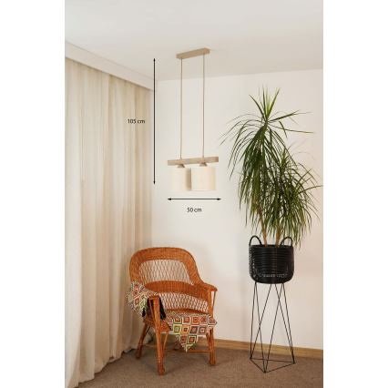 Brilagi - Suspension filaire FOREST 2xE27/15W/230V pin/marron/crème