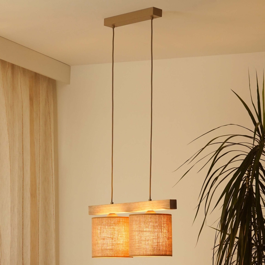 Brilagi - Suspension filaire FOREST 2xE27/15W/230V pin/marron