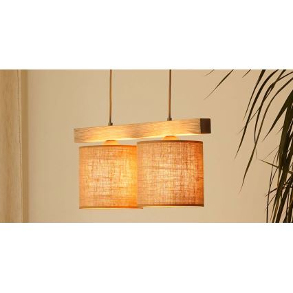 Brilagi - Suspension filaire FOREST 2xE27/15W/230V pin/marron