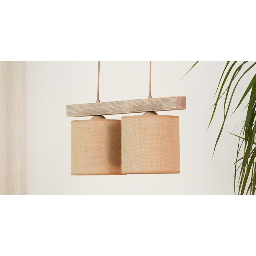 Brilagi - Suspension filaire FOREST 2xE27/15W/230V pin/marron