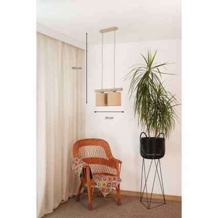 Brilagi - Suspension filaire FOREST 2xE27/15W/230V pin/marron