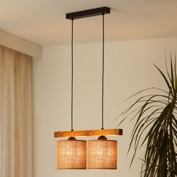 Brilagi - Suspension filaire FOREST 2xE27/15W/230V pin/marron/noir