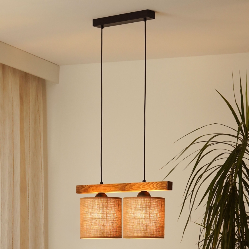 Brilagi - Suspension filaire FOREST 2xE27/15W/230V pin/marron/noir