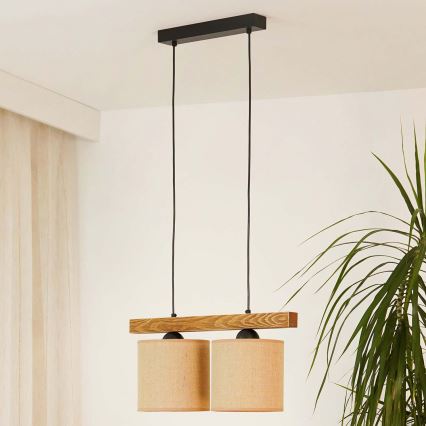 Brilagi - Suspension filaire FOREST 2xE27/15W/230V pin/marron/noir