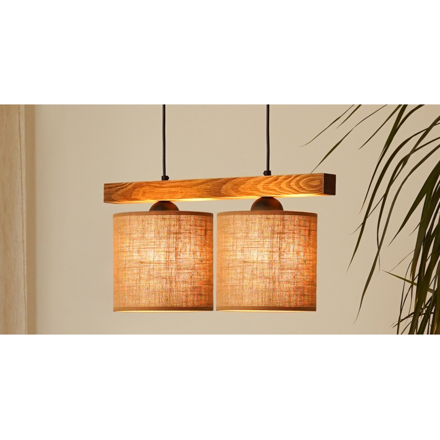 Brilagi - Suspension filaire FOREST 2xE27/15W/230V pin/marron/noir