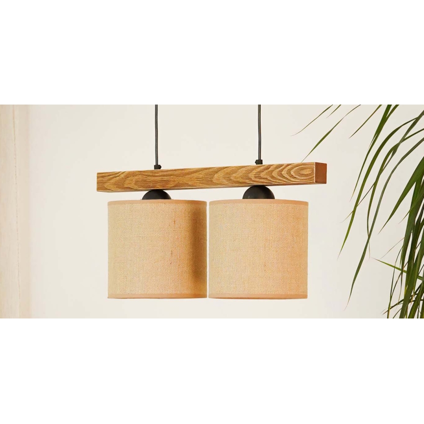 Brilagi - Suspension filaire FOREST 2xE27/15W/230V pin/marron/noir