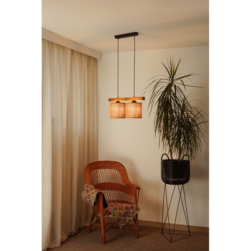 Brilagi - Suspension filaire FOREST 2xE27/15W/230V pin/marron/noir