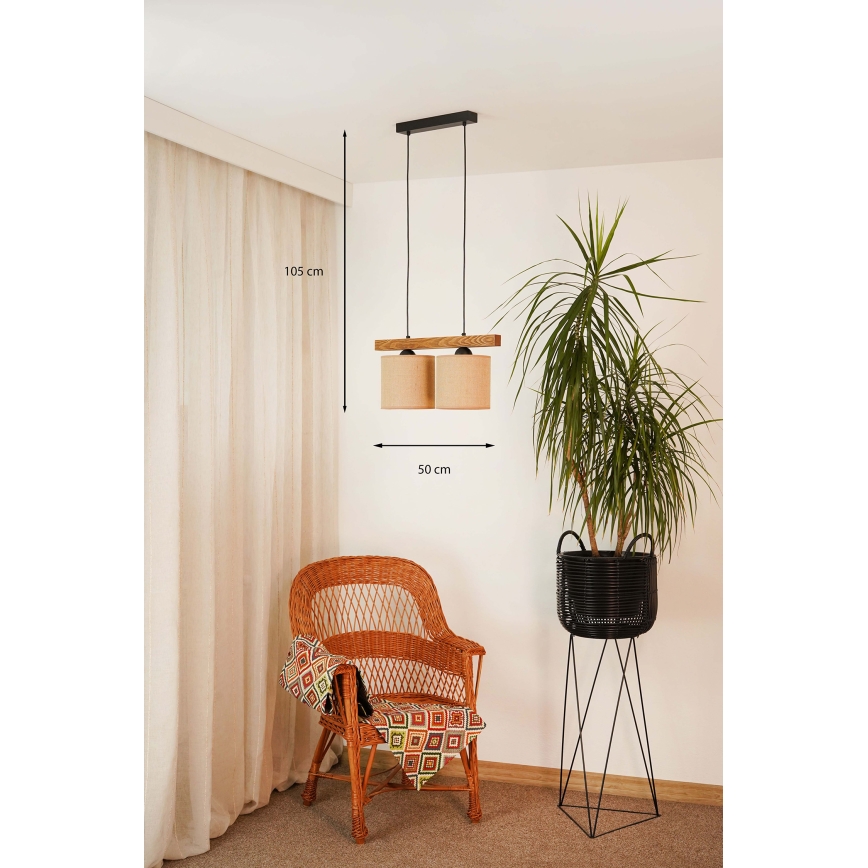 Brilagi - Suspension filaire FOREST 2xE27/15W/230V pin/marron/noir