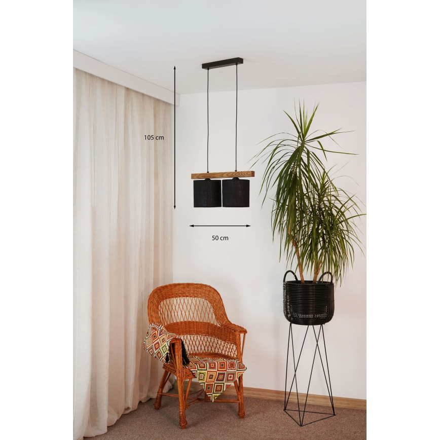 Brilagi - Suspension filaire FOREST 2xE27/15W/230V pin/noir