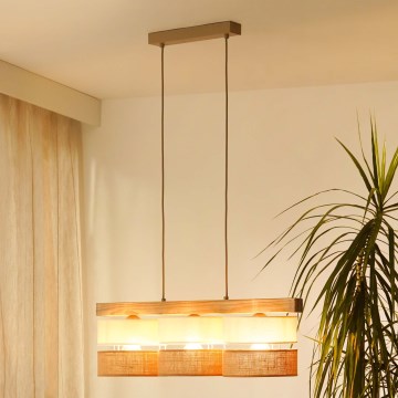 Brilagi - Suspension filaire FOREST 3xE27/15W/230V pin/beige/crème