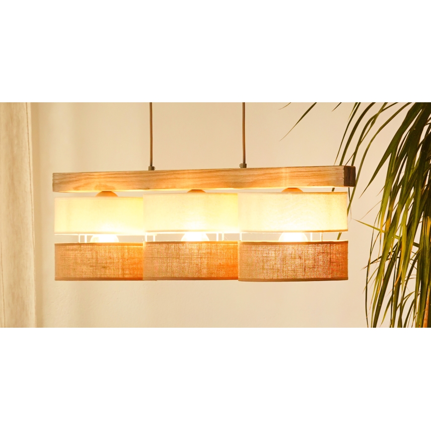 Brilagi - Suspension filaire FOREST 3xE27/15W/230V pin/beige/crème