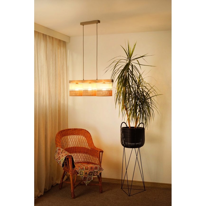Brilagi - Suspension filaire FOREST 3xE27/15W/230V pin/beige/crème