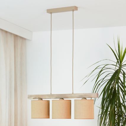 Brilagi - Suspension filaire FOREST 3xE27/15W/230V pin/marron