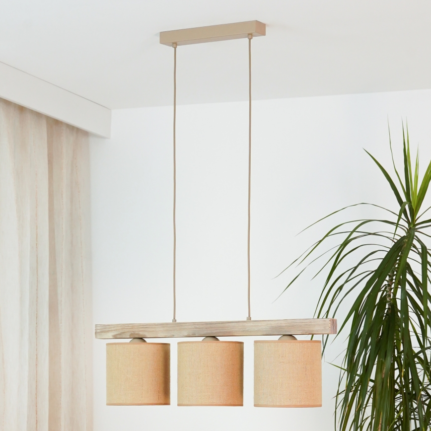 Brilagi - Suspension filaire FOREST 3xE27/15W/230V pin/marron