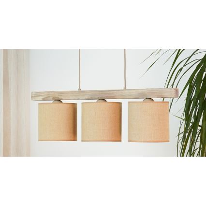 Brilagi - Suspension filaire FOREST 3xE27/15W/230V pin/marron
