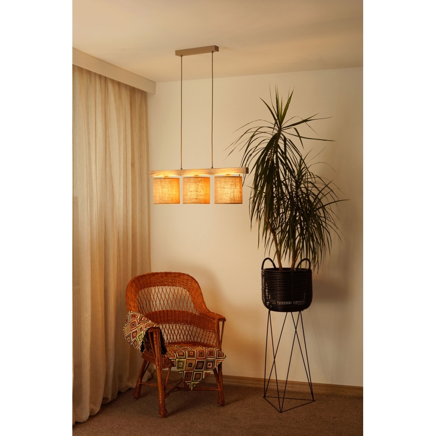 Brilagi - Suspension filaire FOREST 3xE27/15W/230V pin/marron
